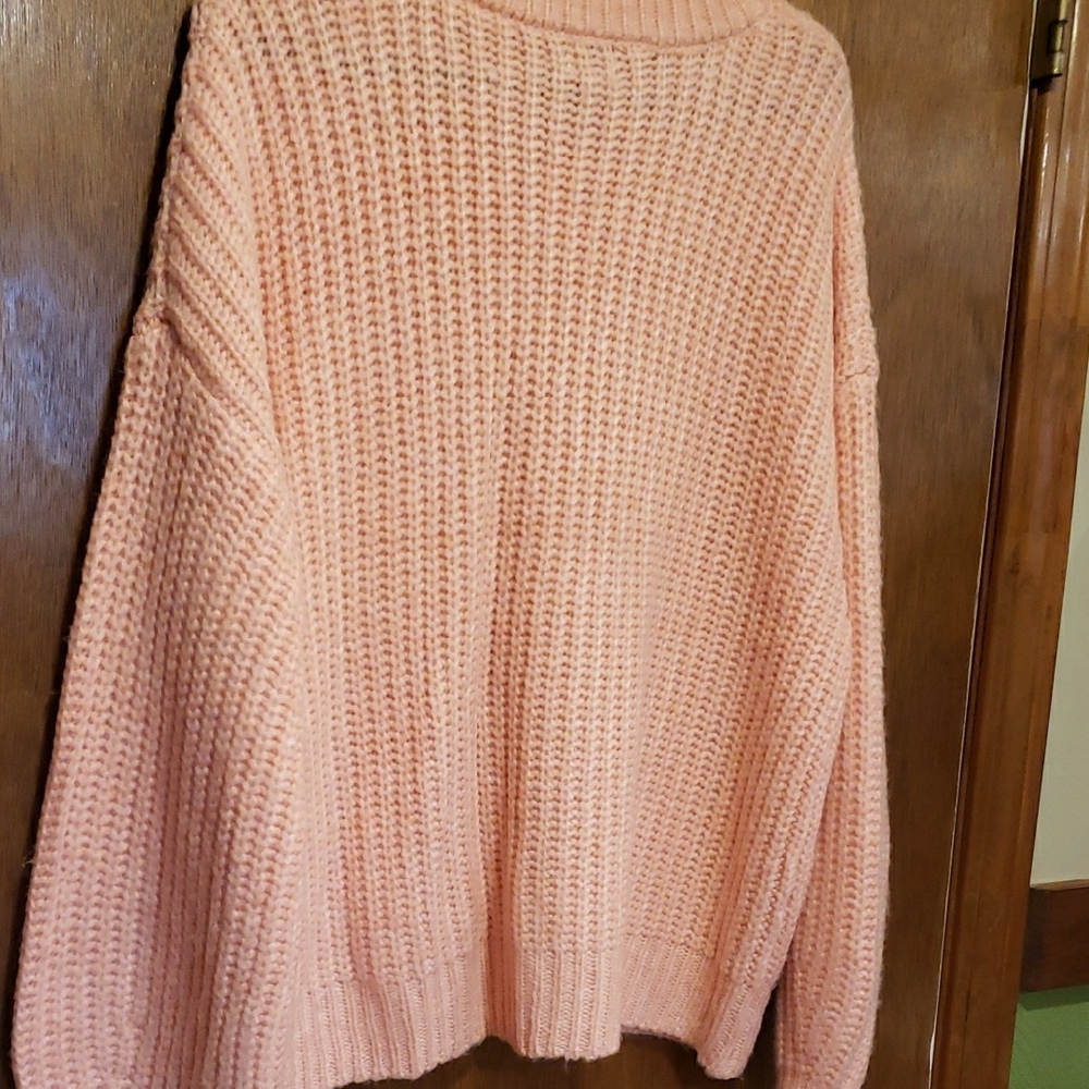A New Day Chunky Blush Pink Crewneck Knit Sweater - Picture 7 of 8